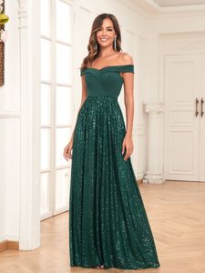 2024 glanzend groen moeder van de bruid jurken bling vloerlengte satijn chiffon bruidegom moeder feestjurken off shoulder kant lange plus size moederjurk sexy optocht jurk