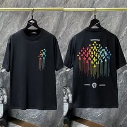 T-shirts masculins 24SS Chrome Designer Man T-shirt Summer Shirts Heart Tshirt Women Tee Ch imprimées surdimension