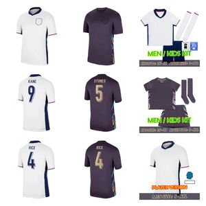 2024 Camisa Equipo de fútbol Inglaterra Jersey Jerseys de fútbol Bellingham Kane Sterling Rashford Grealish 2026 Clasificatorios Home Kit White Men Kid Kit Kit