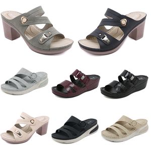 Sandales d'été basses pour femmes, chaussures à talons, Surface en maille, loisirs maman, noir, blanc, rouge, vert, grande taille 36-42, O19 GAI 2024, 997