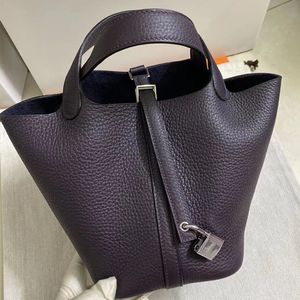 2024 Schouder Crossbody Bags 5A Echt lederen nieuwe emmer dames boodschappentas ontwerper handtassen hoogwaardige kruislichaam met slot picotin handtas