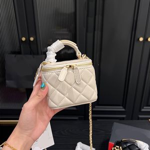 2024 Schoudertas Mini Cosmetische Zakken Tas Roze Make-up Tas Kwaliteit Toiletartikelen Etui Opslag Handtas Luxe Koffers Ketting Schouderriem Crossbody Portemonnee Portemonnee 11