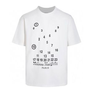 2024 Show Zomer Heren MM6 Tee Numeriek Logo Mako Katoenen T-shirt Met Borduursel Losse Casual T-shirt Designer Vakantie Reizen Korte Mouwen T-shirts Man Tees