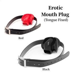 2024 Silicone Mouth Gag Erotic Fixed Tongue Gag Ball Couple Adult Game Alternative Bondage Gag Ball Erotic Sex Toy Store 240130