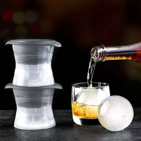 2024 Silicona Esfera de hielo Molde de cubito de hielo APLICABLE CONTRABLE DE Bola de hielo de bricolaje Reduck Ball redondeando el molde para cóctel Whisky para beber para