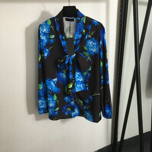 2024 Silk Blouse senior temperament gevoel met lange mouwen ochtendglorie slanke leeftijd partij woon-werkverkeer, maat s-xl