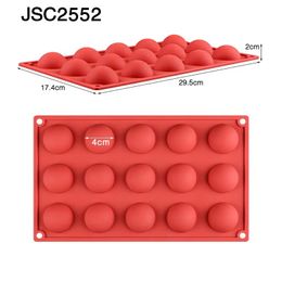 2024 SJ 9 types Half sphère / plat rond de moule à silicone rond outils de décoration de gâteau de silicone cookies chocolat sandwich