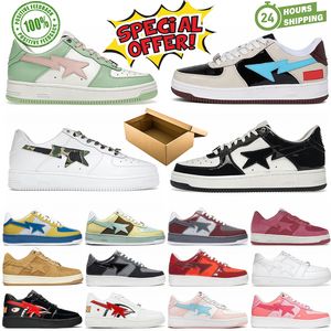 2024 Sk8 Designer Sta Casual Chaussures Low Top Hommes et Femmes Orange Blanc Camouflage Skateboarding Sports Bapely Baskets Chaussures de plein air Cuir imperméable Taille 36-45