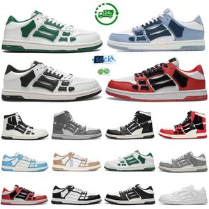 2024 Skel Top Low High Hommes Femmes Casual Chaussures Designer Squelette Plat Sneaker Dentelle Blanc Noir Bleu Vert Rose Rouge Skelet Bones Hommes Baskets Plateforme Baskets De Sport