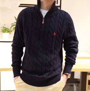 2024 Slim et mince hiver hommes sweats à capuche pull à col roulé pull en tricot à manches longues fermeture éclair pulls à capuche polo imprimé vêtements 346