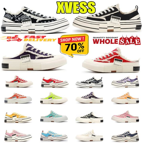 2024 zapatillas xvessel g.o.p.sws zapatos casuales zapatos para hombre zapatos vulcanizados de encaje vulcanizados para mujeres abren zapatillas traseras de lienzo de lienzo de buque gai 35-45