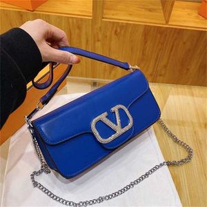 2024 Kleine damesnetwerk rode versie Trend schouder Bright Diamond Crossbody kettinghandtas 70% korting op winkelgroothandel