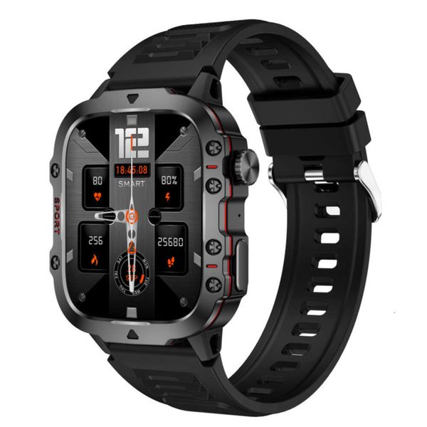 2024 Montres intelligentes QX11 Trois montres intelligentes de défense 1,96 pouce écran HD 420mAh Teste cardiaque de batterie à haute tension et de pression artérielle