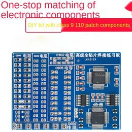 Placa de práctica de soldadura de componentes SMT SMD 2024, Kit de soldadura DIY, Transistor de diodo Resitor por inicio de aprendizaje electrónico