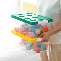 Boîte de rangement transparente empilable pour jouets, boîte de rangement pour blocs de construction pour enfants, boîte à jouets Lego amusante pour enfants, 2024