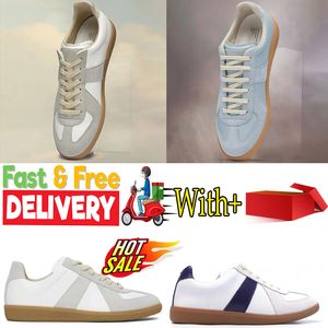 2024 Sneakers Loafer Leather Femme Vintage Mens Designer Trainer Fashion Margieas White Casual Shoes Tennis Casual Outdoor Masions chaussures Gai Livraison gratuite
