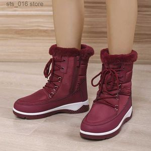 2024 Snow Winter Women's Fashion's Lacet-up Solid Pluxe Warm Platform Chaussures Femelle Boots de cheville sans glissement extérieur Mujer T230829 4BD01 D3371