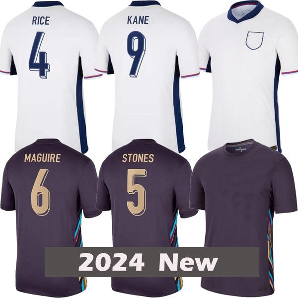 2024 Jersey de football KANE GREALISH RASHFORD BELLINGHAM SAKA FODEN Englands GREALISH Kane Maillot de football Rice Cole Palmer Walker Gallagher Uniforme Fan version S--4XL