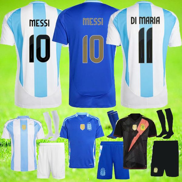 2024 Jerseys de fútbol Argentina Messis 24 25 Mac Allister Dybala Di Maria Martinez de Paul Maradona Kit Kit Kit de niños Men Camisa de fútbol