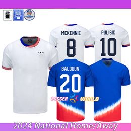 2024 UsA Voetbalshirts Copa America USWNT PULISIC Kids Kit USMNT 24/25 Home Away Heren Spelerversie SMITH MORGAN BALOGUN Plus Uniform Futbol Uniform