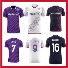 2024 Soccer Jerseys J. Ikone 2023 2024 Castrovilli Fiorentina Erick Florence Jersey ACF Jovic A. Cabral Milenkovic C.Kouame Sottil Men Kids Kit voetbalshirt Maglia Maglia Maglia Maglia