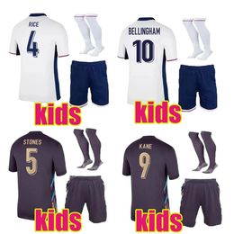 2024 Soccer Jerseys Saka Foden Bellingham Rashford Engeland Kane Sterling Grealish National Team Football Kit 24 25 Red Shirts White Blue Kids Kit Top