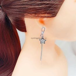 2024 South Korea New Earstuds S925 Silver Ear Pendant Womens Style Simple and Versatile Earrings with Allergy Personalized Long