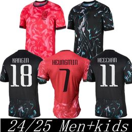 Corée de football de Corée du Sud Nouveau 24 25 Heung-Min Son Kang dans Lee National Team 24 25 Kit Kit Kid Kid Kid Kit Kit Home Away Men Uniforme Black Black Fan Player Version