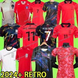 2024 Corée du Sud Soccer Jerseys Hommes Enfants Kit Femmes Équipe nationale Hwang Lee 22 23 24 Fan Player Version 2023 Maillot de football 2002 Rétro Manches longues