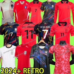 2024 Corée du Sud Soccer Jerseys Hommes Enfants Kit Femmes Équipe nationale Hwang Lee 22 23 24 Fan Player Version 2023 Maillot de football 2002 Rétro Manches longues