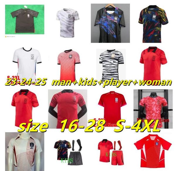 2024 Corea del Sur Jerseys de fútbol Hombres Niños Kit Mujeres H M Hijo Equipo Nacional S H NA HWANG LEE 22 23 Fan Player 2023 H C HWANG Camiseta de fútbol Retro Manga larga Entrenamiento Unifor 4XL