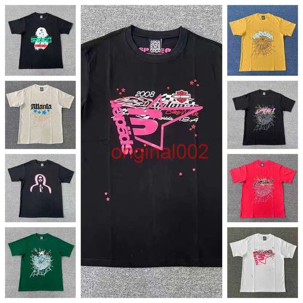 2024 SP5der 5555 Tees Designer Red Spider Mens T-shirts Young Thug Angel T-shirt Hommes T-shirts Broidered Spider Fashion Imprimerie de rue Patché