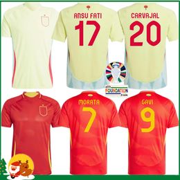 2024 Spanje SERGIO AZPILICUETA voetbalshirts nationaal team unifroms 23 24 FERRAN CANALES ANSU FATI KOKE ASENSIO PEDRI MORATA Heren kinderkit voetbalshirts