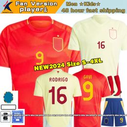 2024 Jerseys de fútbol de España Morata Rodrigo Lamine Yamal Joselu 24 25 Copa de equipo nacional española Competencia Versión de jugadores Kits Kit Spanien S-4XL Camisetas de fútbol