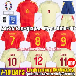 24 Spanins voetbaltruien Morata Ferran Asensio Morata Gavi M.Asensio Zubimendi Spaans Nationaal Team voetbalshirt 2025 Men Kids Kit Set Home Away Camisetas Espana