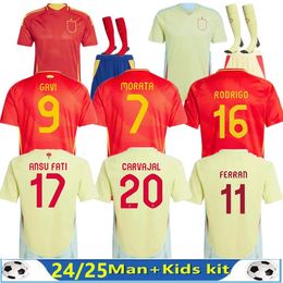 2024 Spaanse voetbalshirts Euro Cup PEDRI LAMINE YAMAL PINO MERINO RODRIGO SERGIO M.ASENSIO FERRAN Heren Kinderen en HERMOSO REDO CALDENTEY 24/25 voetbalshirt
