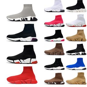 2024 Speed 2.0 Zapatillas de deporte con plataforma Hombres Mujeres Zapatos de calcetín de velocidad Negro Blanco Marrón Rubí Vintage Beige Rosa Zapatillas de deporte Dhgates Zapatos Botas de invierno Tamaño 36-45