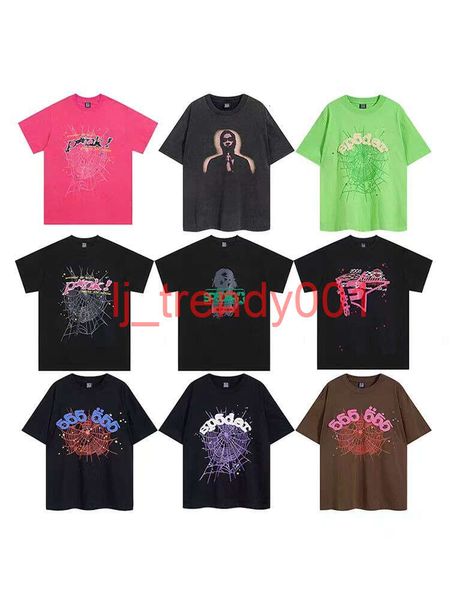 2024 Spider T-shirt mens créateurs de femmes t-shirts tops mans chemise de mode luxurys vêtements sp5der5555 imprimer street web motif manche d'été tshirts vn