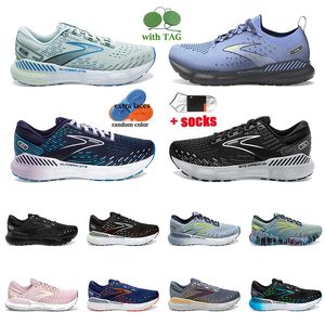 2024 Sport Brooks Hardloopschoenen voor Heren Dames Atletisch Joggen Wandelen Ultralichte tussenzool Zwart Wit Lichtblauw Glasdiepte Schokabsorptie Loafers van topkwaliteit