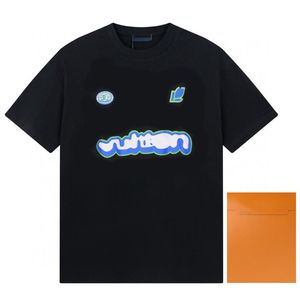 2024 Sport Mouw Zomer Dubbel Kort Nieuw Garen Stof Stereo Letter Afdrukken Dames Heren Ronde Hals T-shirt Origineel Sweatshirt Poloshirt I