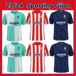 2024 Sporting de Gijon Maillots de football pour hommes IZQUIERDOZ QUEIPO CAMPU J. VARANE DIEGO S. J. OTERO DJUKA Domicile 3ème Maillots de football