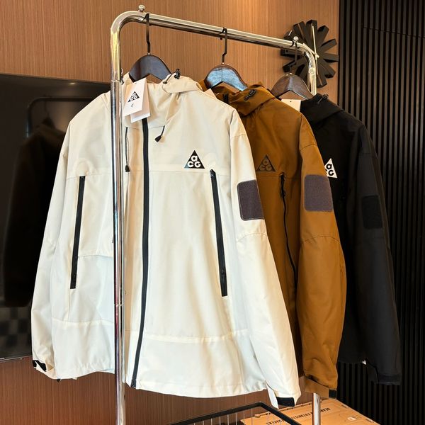 2024 Primavera ACG Pequeño logotipo Hombres Mujeres Cremallera Ropa de trabajo Chaqueta de bolsillo Manga larga con capucha Moda Hip Hop Streetwear Sudaderas con capucha Chaqueta Abrigo