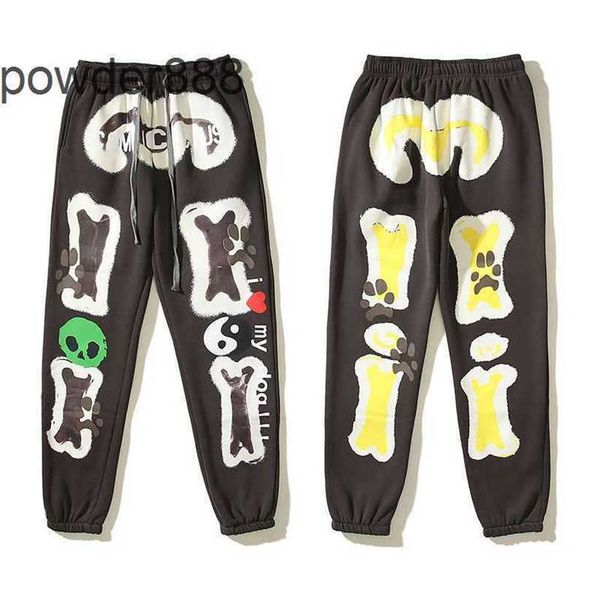 2024 Spring and Automne High Street Brand Brand Bone Bone Print Sports Pantal