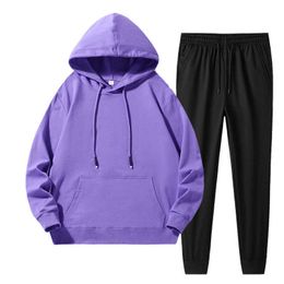 Ensemble deux pièces en coton pour hommes, pull à capuche, vêtements de sport, de loisirs, de course, nouvelle collection printemps et automne 2024