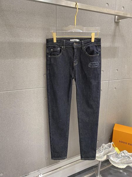 Jeans pour hommes, pantalon crayon Long à rayures légèrement délavé, fermeture éclair perlée, printemps-automne 2024, WCNZ004