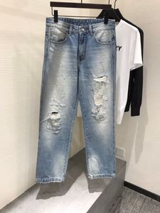 Jean délavé à rayures pour homme, pantalon crayon Long, avec fermeture éclair, léger, délavé, collection printemps-automne 2024, WCNZ020