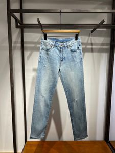 2024 Lettre de broderie d'automne de printemps Imprimé jeans pour hommes à la ferme