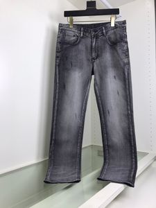 2024 Spring herfst borduurbrief afdrukken zipper heren jeans lichte gewassen man's lange potloodbroek wcnz080