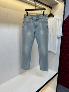 2024 Spring Automne Broidery Letter Imprimé jeans Men's Jeans Light Washed Man's Long Crayer Pantal WCNZ078