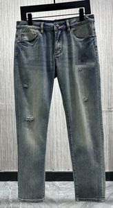 2024 Lente Herfst Borduren Rits Heren Jeans Licht Gewassen Gestreepte Man Lange Potlood Broek WCNZ024